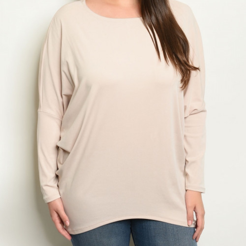 ❤️Beige plus size dolman top